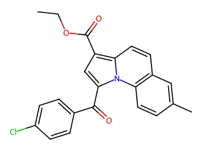 Ethyl 1-(4-chlorobenzoyl)-7-methylpyrrolo(1,2-A)quinoline-3-carboxylate structure