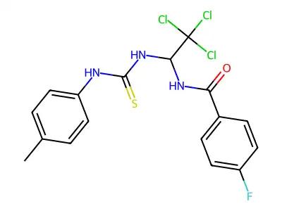 4-Fluoro-N-(2,2,2-trichloro-1-((4-toluidinocarbothioyl)amino)ethyl)benzamide structure
