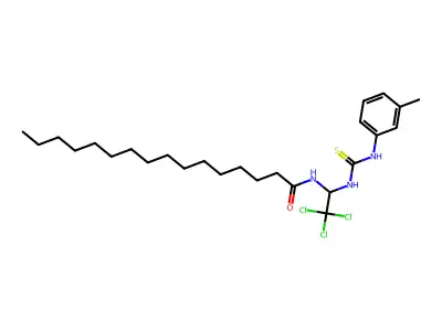 N-(2,2,2-Trichloro-1-((3-toluidinocarbothioyl)amino)ethyl)hexadecanamide structure
