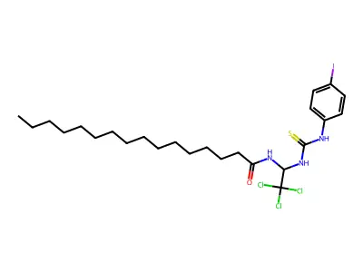 N-(2,2,2-Trichloro-1-(((4-iodoanilino)carbothioyl)amino)ethyl)hexadecanamide structure