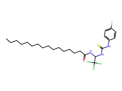 N-(2,2,2-Trichloro-1-(((4-fluoroanilino)carbothioyl)amino)ethyl)hexadecanamide structure