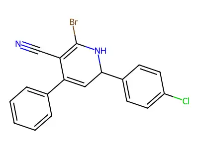 2-Bromo-6-(4-chlorophenyl)-4-phenyl-1,6-dihydro-3-pyridinecarbonitrile structure