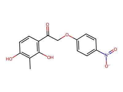 1-(2,4-Dihydroxy-3-methylphenyl)-2-(4-nitrophenoxy)ethanone structure