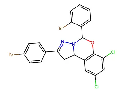 5-(2-BR-PH)-2-(4-BR-PH)7,9-Dichloro-1,10B-dihydropyrazolo(1,5-C)(1,3)benzoxazine structure