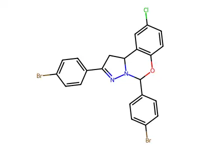 2,5-Bis(4-bromophenyl)-9-chloro-1,10B-dihydropyrazolo(1,5-C)(1,3)benzoxazine structure