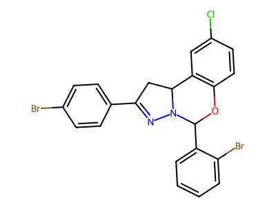5-(2-BR-PH)-2-(4-Bromophenyl)-9-CL-1,10B-dihydropyrazolo(1,5-C)(1,3)benzoxazine structure