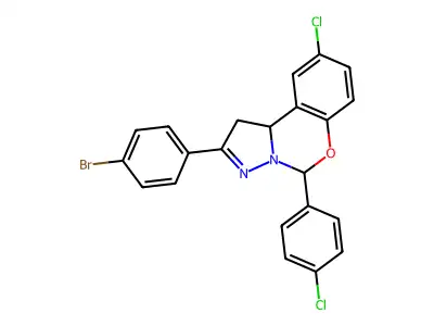 2-(4-BR-PH)-9-CL-5-(4-Chlorophenyl)-1,10B-dihydropyrazolo(1,5-C)(1,3)benzoxazine structure