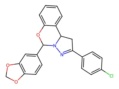 5-(1,3-Benzodioxol-5-YL)-2-(4-CL-PH)1,10B-dihydropyrazolo(1,5-C)(1,3)benzoxazine structure