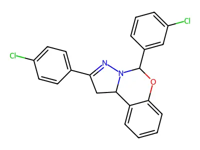 5-(3-Chlorophenyl)-2-(4-CL-phenyl)-1,10B-dihydropyrazolo(1,5-C)(1,3)benzoxazine structure