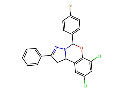 5-(4-Bromophenyl)-7,9-dichloro-2-PH-1,10B-dihydropyrazolo(1,5-C)(1,3)benzoxazine structure