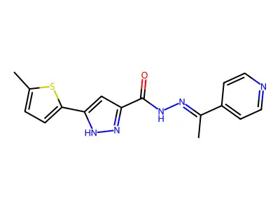 3-(5-ME-2-Thienyl)-N'-(1-(4-pyridinyl)ethylidene)-1H-pyrazole-5-carbohydrazide structure