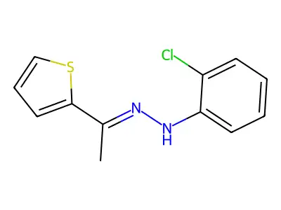 2-chloro-N-(1-thiophen-2-ylethylideneamino)aniline structure