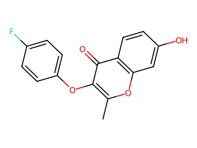 3-(4-fluorophenoxy)-7-hydroxy-2-methyl-4H-chromen-4-one structure