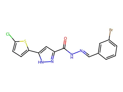 N'-(3-BROMOBENZYLIDENE)-3-(5-CHLORO-2-THIENYL)-1H-PYRAZOLE-5-CARBOHYDRAZIDE structure