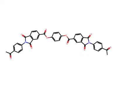 1,4-Phenylene bis(2-(4-acetylphenyl)-1,3-dioxoisoindoline-5-carboxylate) structure