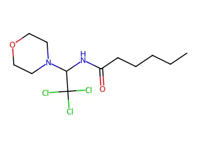 N-(2,2,2-trichloro-1-morpholin-4-ylethyl)hexanamide structure