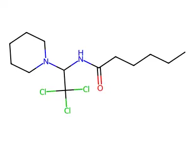 N-(2,2,2-trichloro-1-piperidin-1-ylethyl)hexanamide structure
