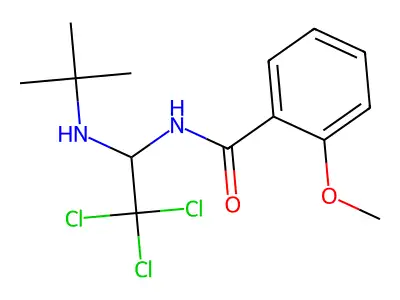 N-[1-(tert-butylamino)-2,2,2-trichloroethyl]-2-methoxybenzamide structure