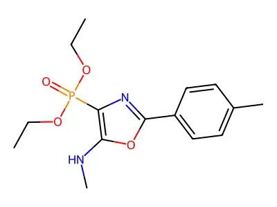 4-diethoxyphosphoryl-N-methyl-2-(4-methylphenyl)-1,3-oxazol-5-amine structure