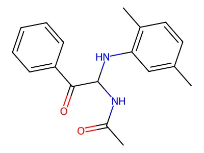 N-(1-((2,5-dimethylphenyl)amino)-2-oxo-2-phenylethyl)acetamide structure