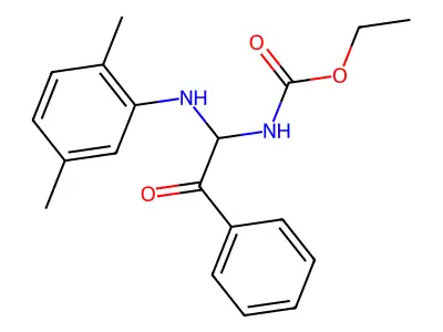 Ethyl 1-[(2,5-dimethylphenyl)amino]-2-oxo-2-phenylethylcarbamate structure