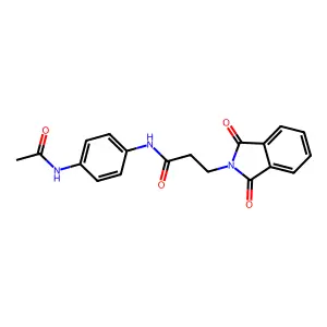 N-(4-acetamidophenyl)-3-(1,3-dioxoisoindol-2-yl)propanamide structure
