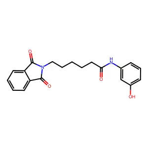 6-(1,3-dioxoisoindol-2-yl)-N-(3-hydroxyphenyl)hexanamide structure
