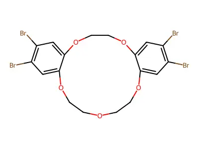 2,3,13,14-Tetrabromo-6,7,9,10,17,18-hexahydrodibenzo[b,h][1,4,7,10,13]pentaoxacyclopentadecine structure