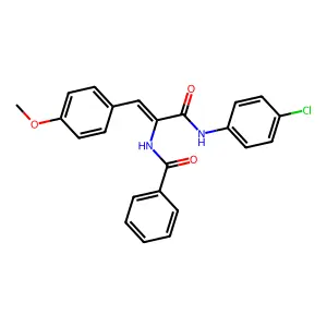 N-[(Z)-3-(4-chloroanilino)-1-(4-methoxyphenyl)-3-oxoprop-1-en-2-yl]benzamide structure