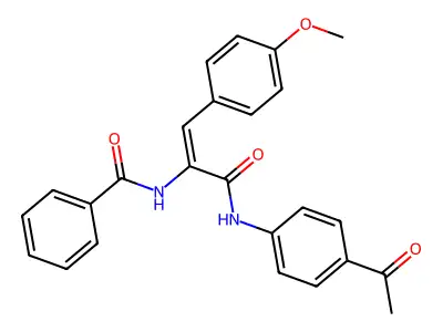 N-[(E)-3-(4-acetylanilino)-1-(4-methoxyphenyl)-3-oxoprop-1-en-2-yl]benzamide structure