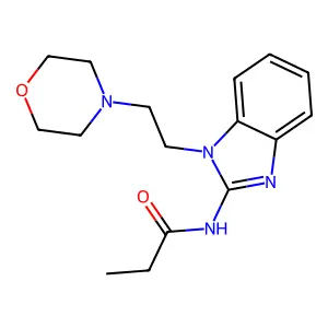 N-[1-(2-morpholin-4-ylethyl)benzimidazol-2-yl]propanamide structure