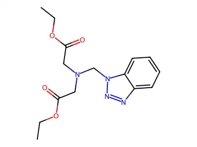 Ethyl 2-[(1H-1,2,3-benzotriazol-1-ylmethyl)(2-ethoxy-2-oxoethyl)amino]acetate structure