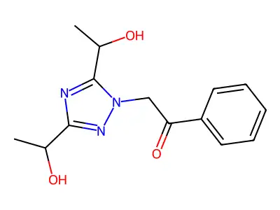 2-[Bis(1-hydroxyethyl)-1H-1,2,4-triazol-1-yl]-1-phenylethan-1-one structure