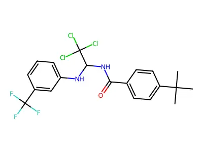 4-tert-butyl-N-[2,2,2-trichloro-1-[3-(trifluoromethyl)anilino]ethyl]benzamide structure