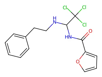 N-{2,2,2-trichloro-1-[(2-phenylethyl)amino]ethyl}furan-2-carboxamide structure