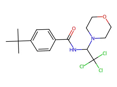 4-tert-butyl-N-[2,2,2-trichloro-1-(morpholin-4-yl)ethyl]benzamide structure