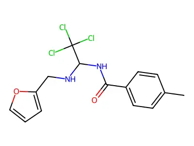 4-methyl-N-[2,2,2-trichloro-1-(furan-2-ylmethylamino)ethyl]benzamide structure