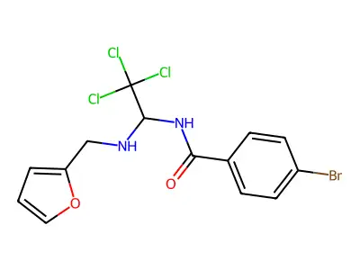 4-bromo-N-[2,2,2-trichloro-1-(furan-2-ylmethylamino)ethyl]benzamide structure