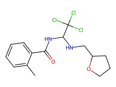 2-methyl-N-[2,2,2-trichloro-1-(oxolan-2-ylmethylamino)ethyl]benzamide structure