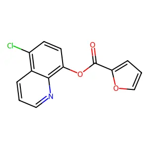 Furan-2-carboxylic acid 5-chloro-quinolin-8-yl ester structure