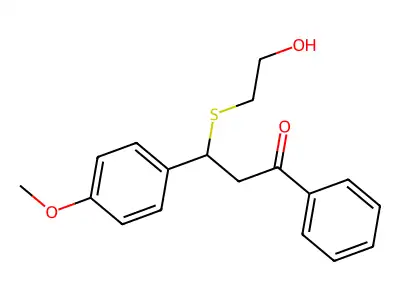 3-((2-Hydroxyethyl)thio)-3-(4-methoxyphenyl)-1-phenylpropan-1-one structure
