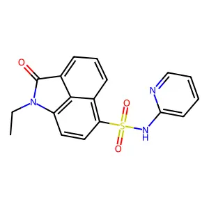 1-Ethyl-2-oxo-1,2-dihydro-benzo[cd]indole-6-sulfonic acid pyridin-2-ylamide structure