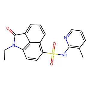 1-ethyl-N-(3-methylpyridin-2-yl)-2-oxo-1,2-dihydrobenzo[cd]indole-6-sulfonamide structure