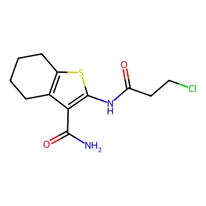 2-(3-Chloropropanamido)-4,5,6,7-tetrahydro-1-benzothiophene-3-carboxamide structure