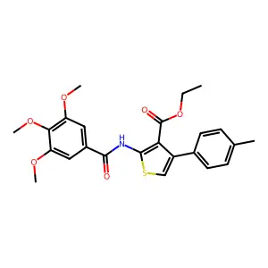 Ethyl 4-(4-methylphenyl)-2-[(3,4,5-trimethoxybenzoyl)amino]thiophene-3-carboxylate structure
