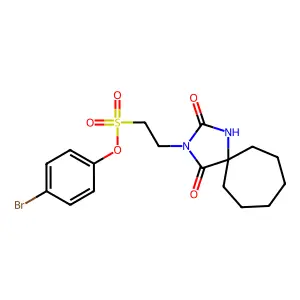 4-Bromophenyl 2-(2,4-dioxo-1,3-diazaspiro[4.6]undecan-3-yl)ethanesulfonate structure