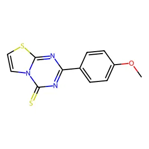 2-(4-methoxyphenyl)-4H-[1,3]thiazolo[3,2-a][1,3,5]triazine-4-thione structure