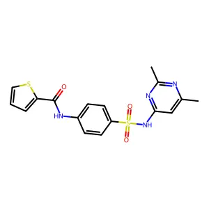 N-{4-[(2,6-dimethylpyrimidin-4-yl)sulfamoyl]phenyl}thiophene-2-carboxamide structure