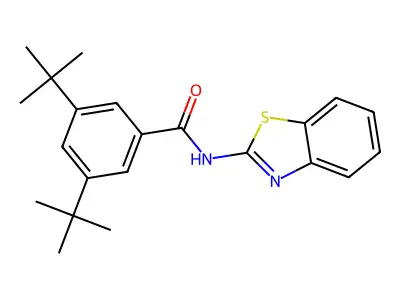 N-(1,3-benzothiazol-2-yl)-3,5-ditert-butylbenzamide structure