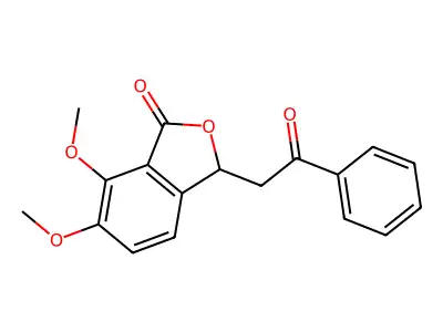 6,7-dimethoxy-3-(2-oxo-2-phenylethyl)-2-benzofuran-1(3H)-one structure